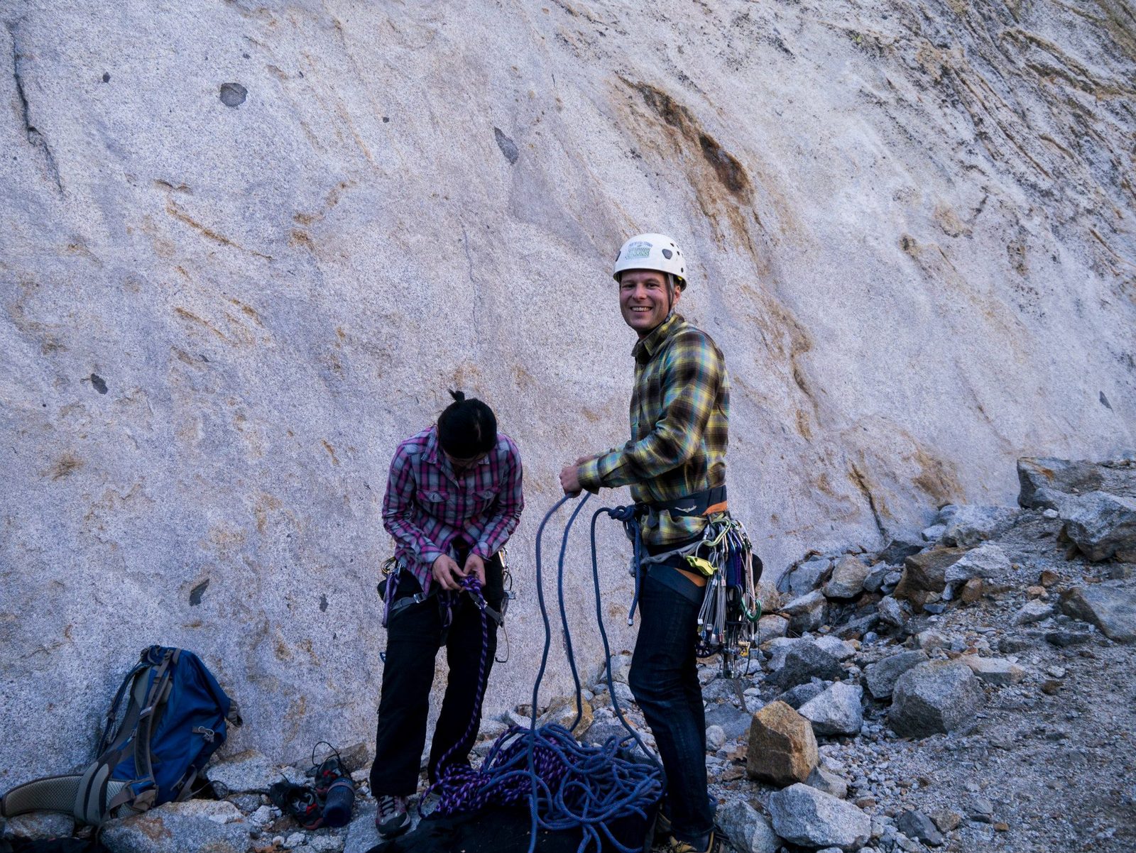 Tying in at the base of Middle Cathedral Rock.