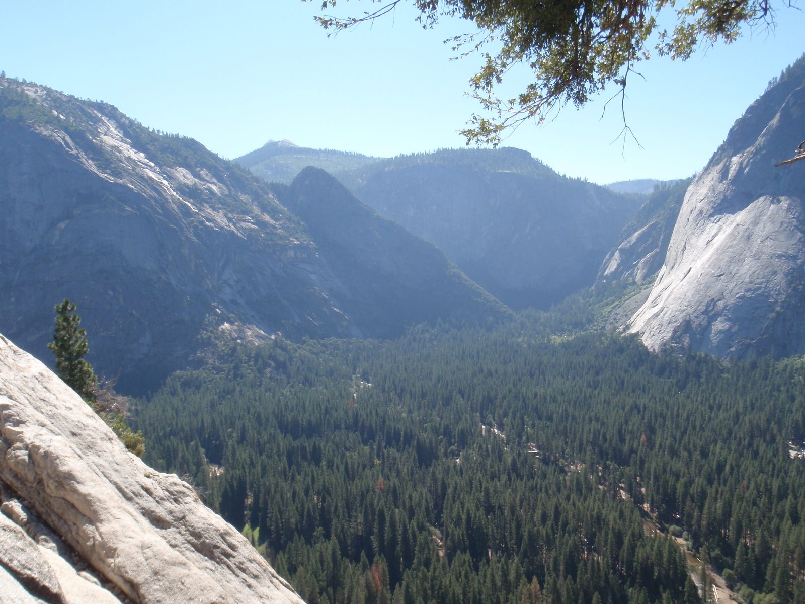 View of Happy Isles / Illilouette Falls and the Glacier Point Apron from the base of pitch 11...