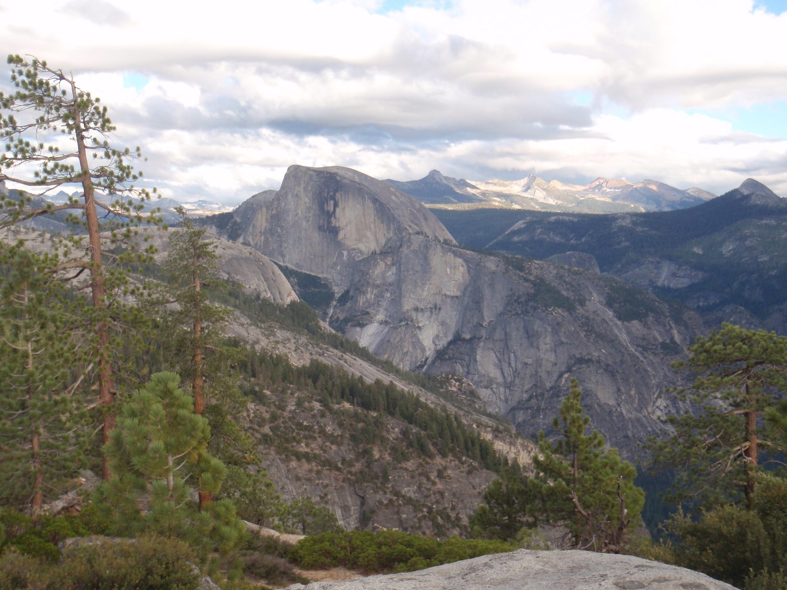 Non-zoomed in shot of Half Dome.