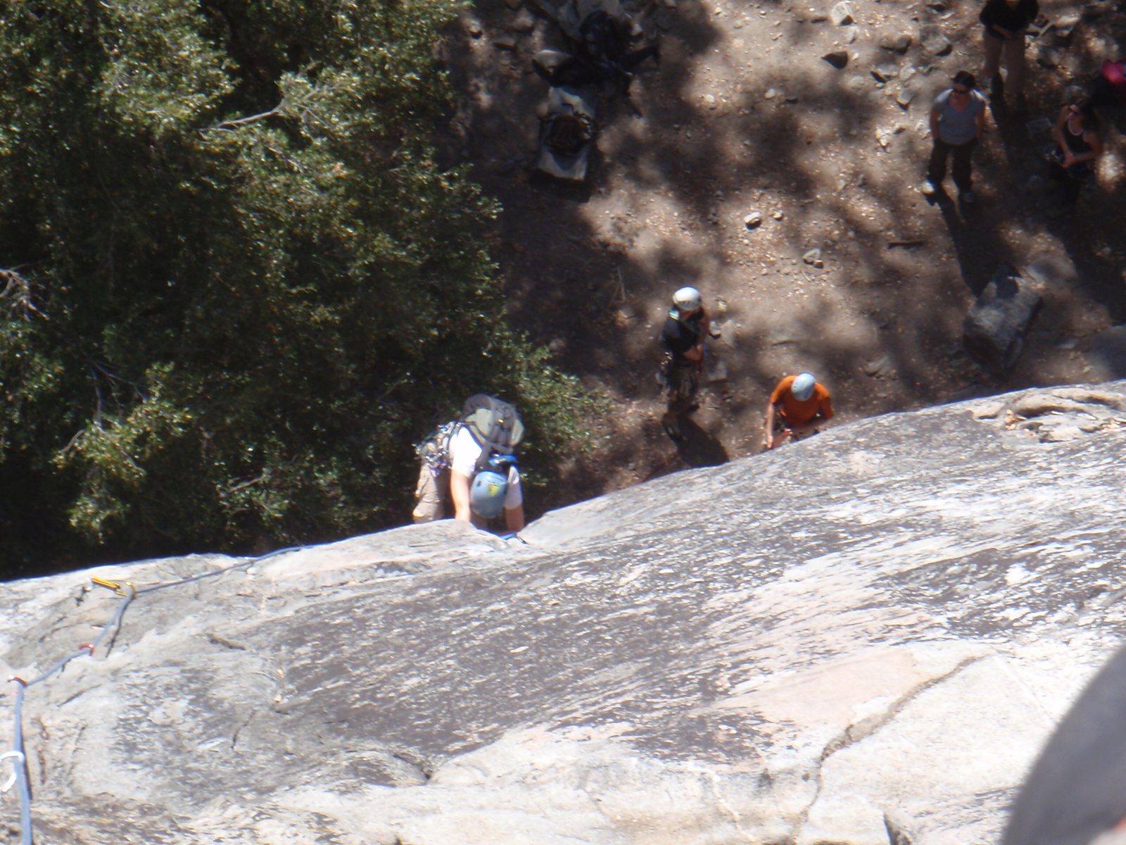 Here Monica works her way through the crux 5.8 first pitch of After Seven (5.8).