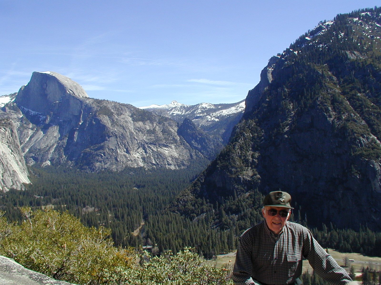 Dad and Half Dome.  On the Yosemite Falls trail.