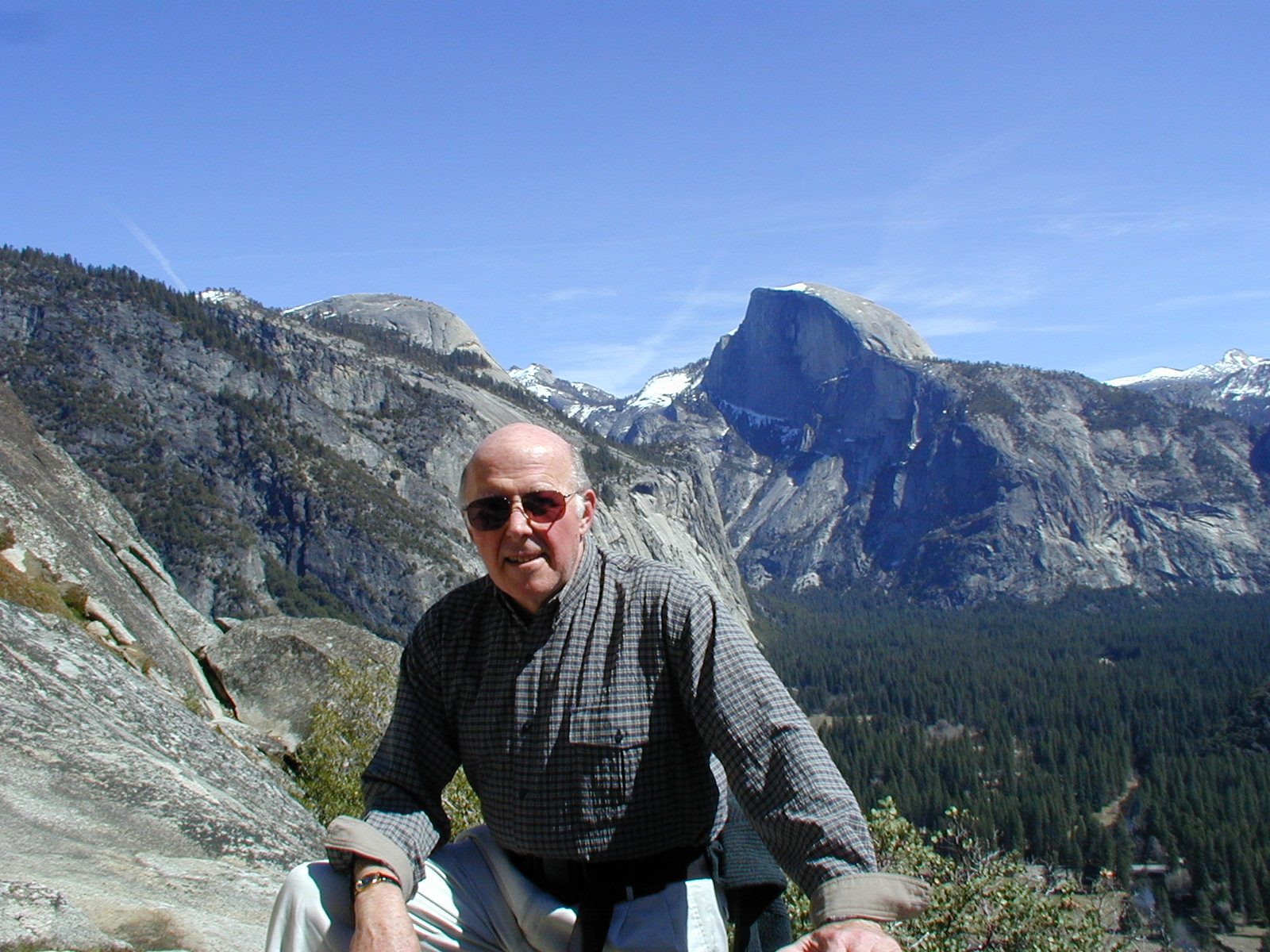 Dad and Half Dome again.  On the Yosemite Falls trail.