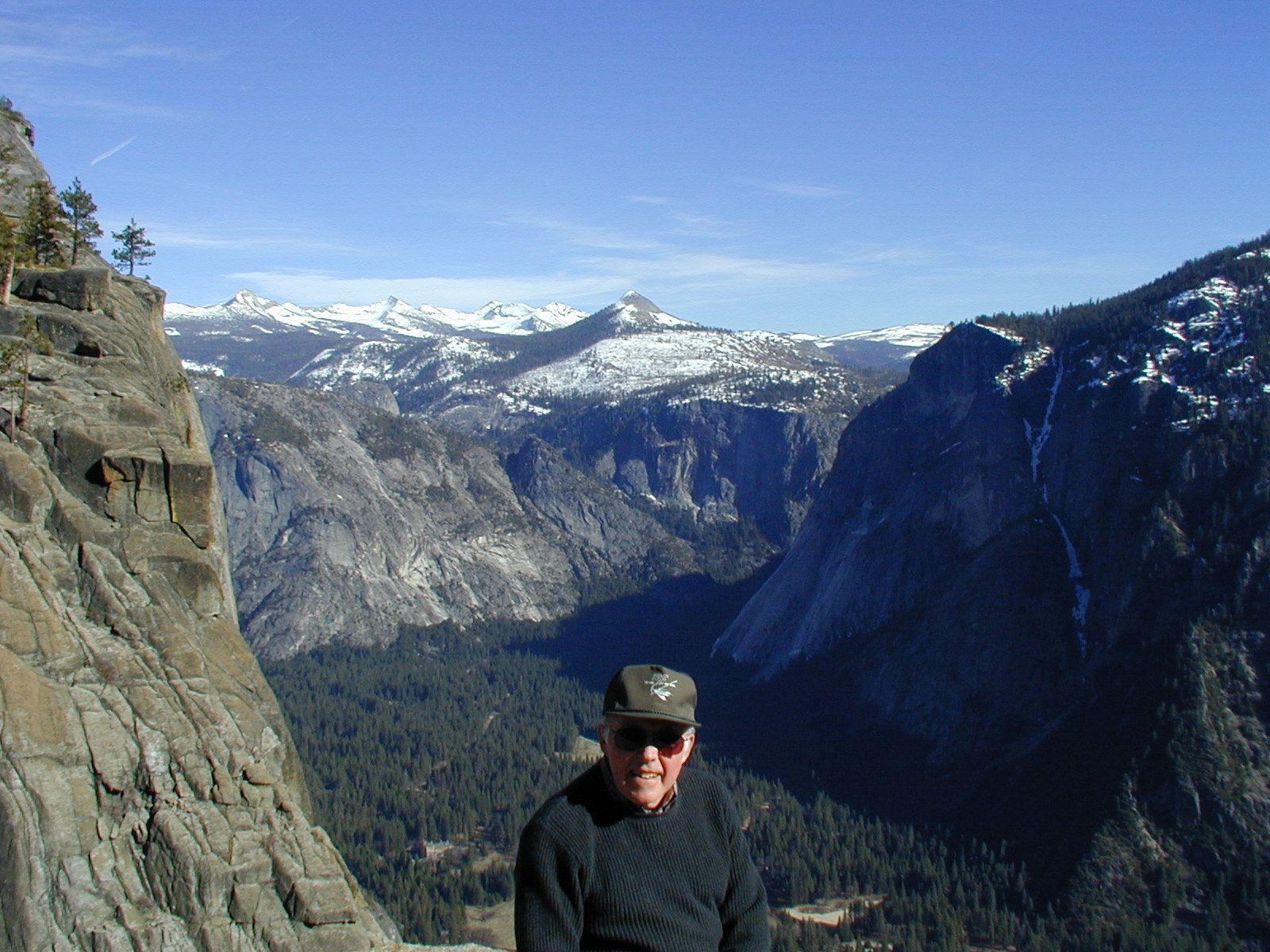 Dad nearing the top of Yosemite Falls.