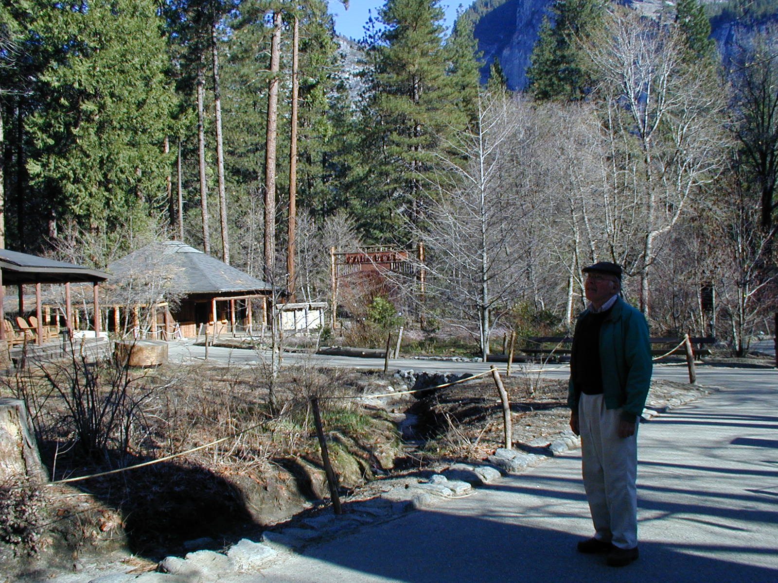 Dad gawking at the multi-thousand foot high granite walls.