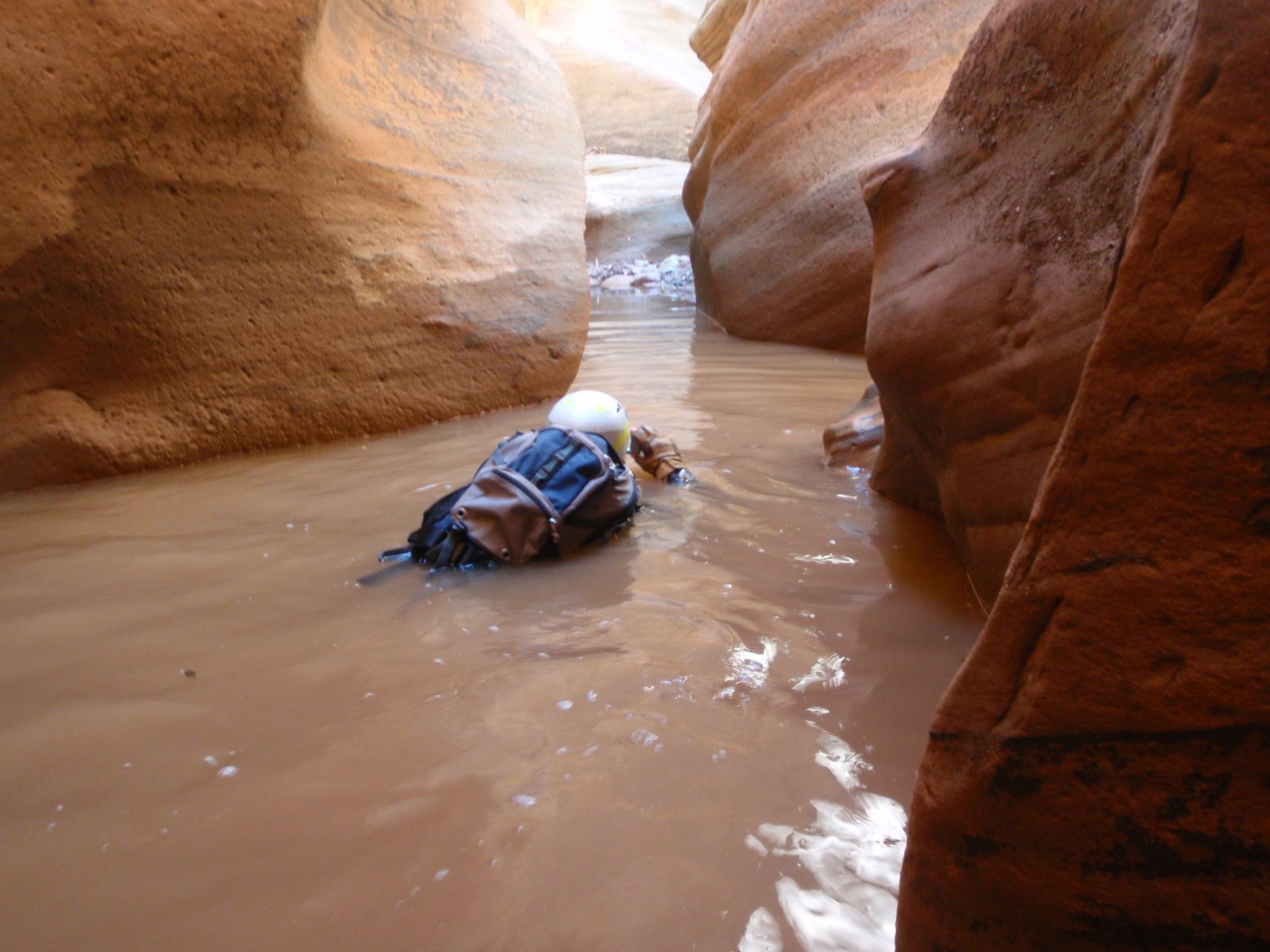 Andy swimming along in Pine Creek Canyon.
