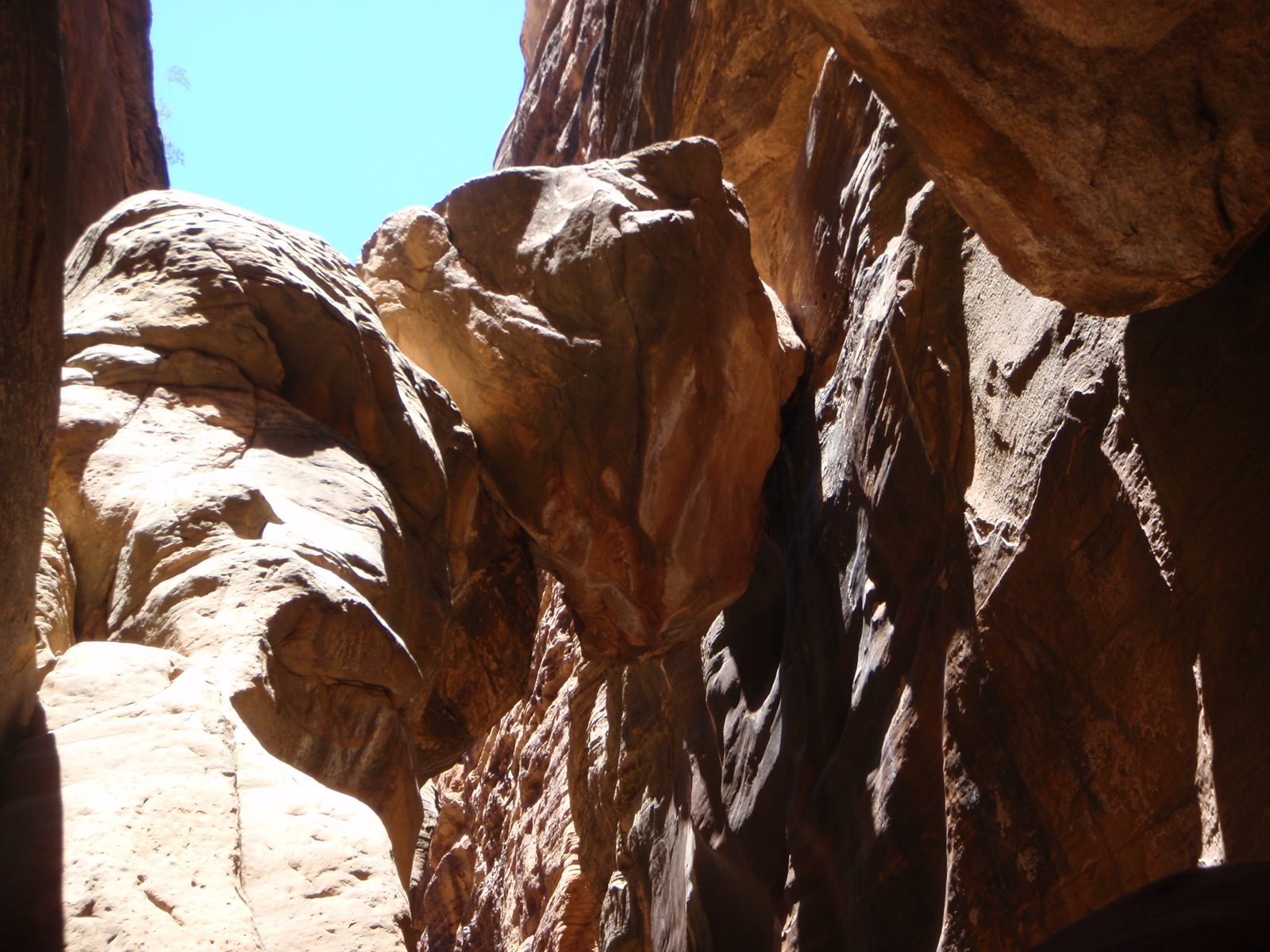 Yikes, I hope it doesn't fall on us.  This rock was about the size of a Mack truck.