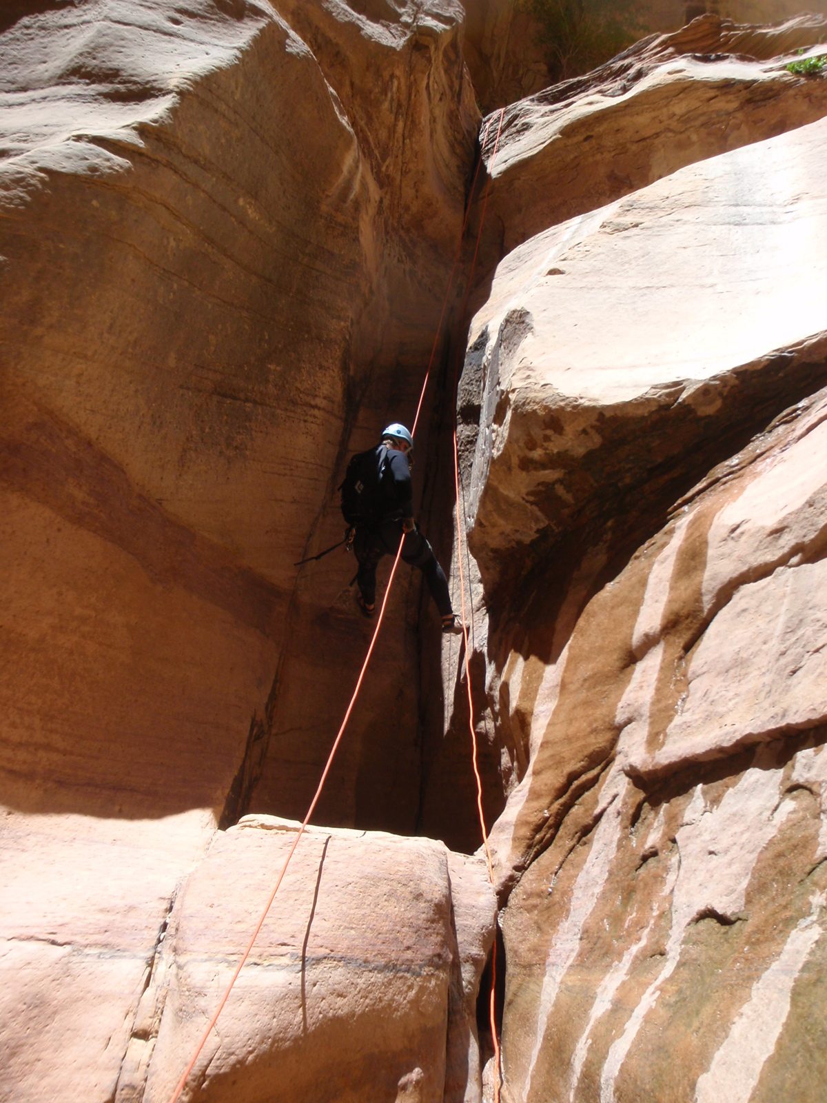 Mike on rappel in Pine Creek.
