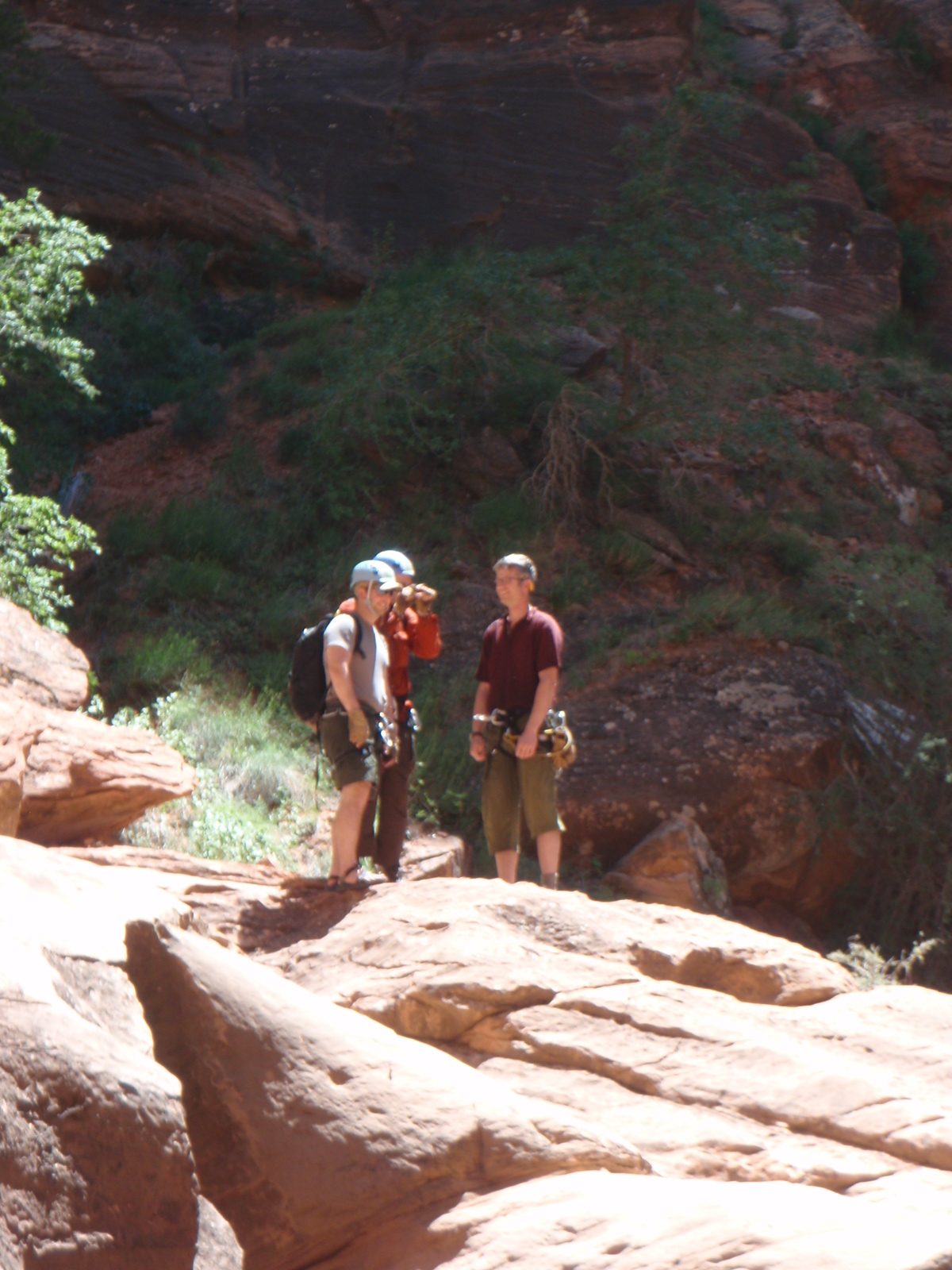 Getting a little restless (we had to wait for all 12 students to rappel and pull their rope from...
