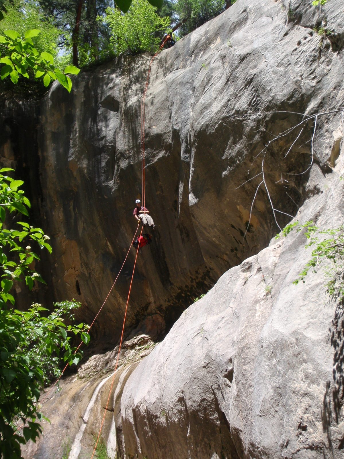 Andy, rappelling into Kolob Canyon.