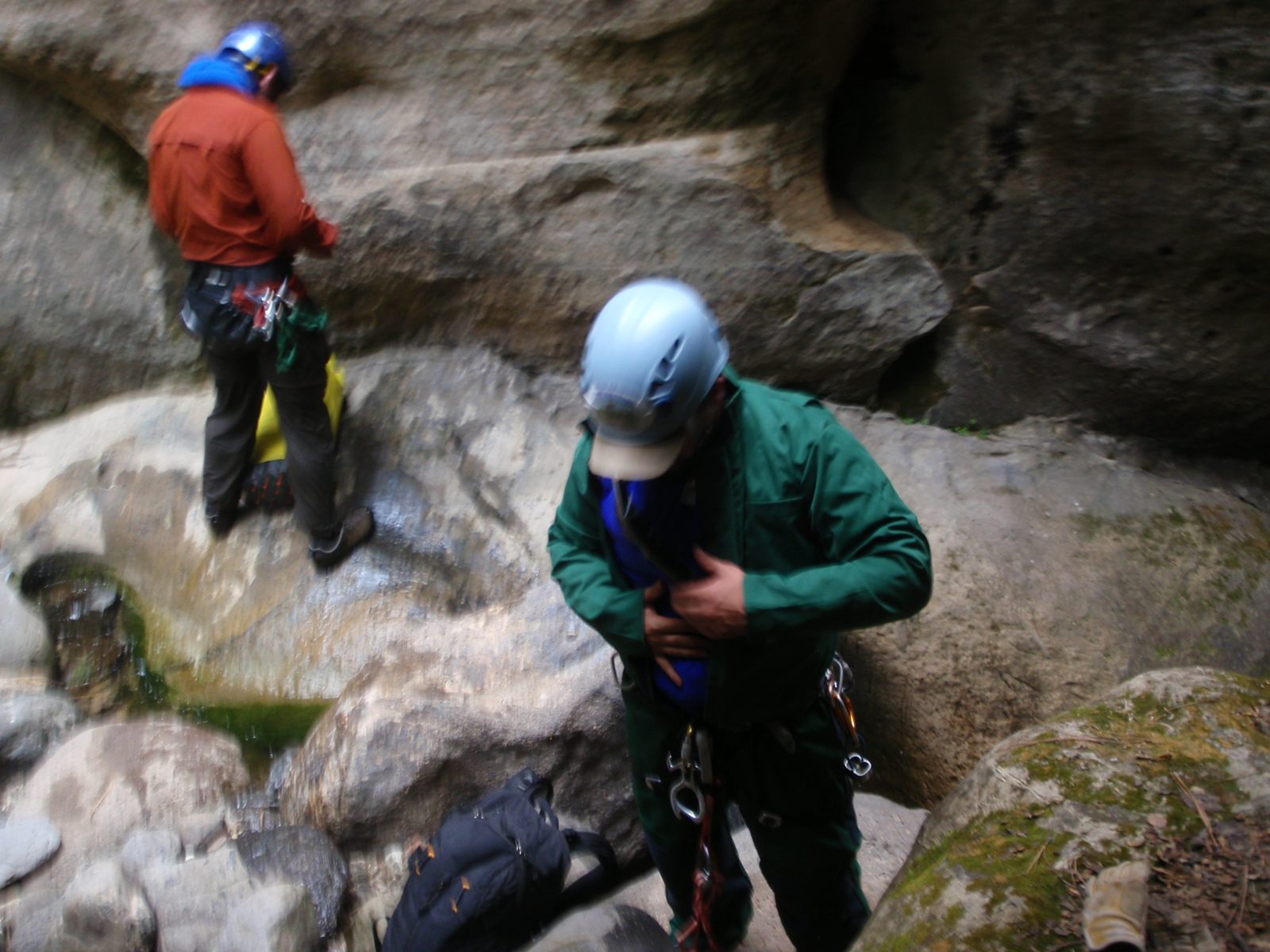 Mike puts on his coveralls.  Kolob Creek is fed from Kolob reservoir, just a few miles upstream,...