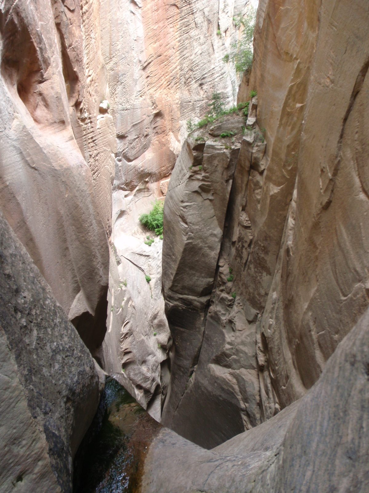 This rappel looks a bit longer than the last (peering over the lip of a waterfall).  (While...