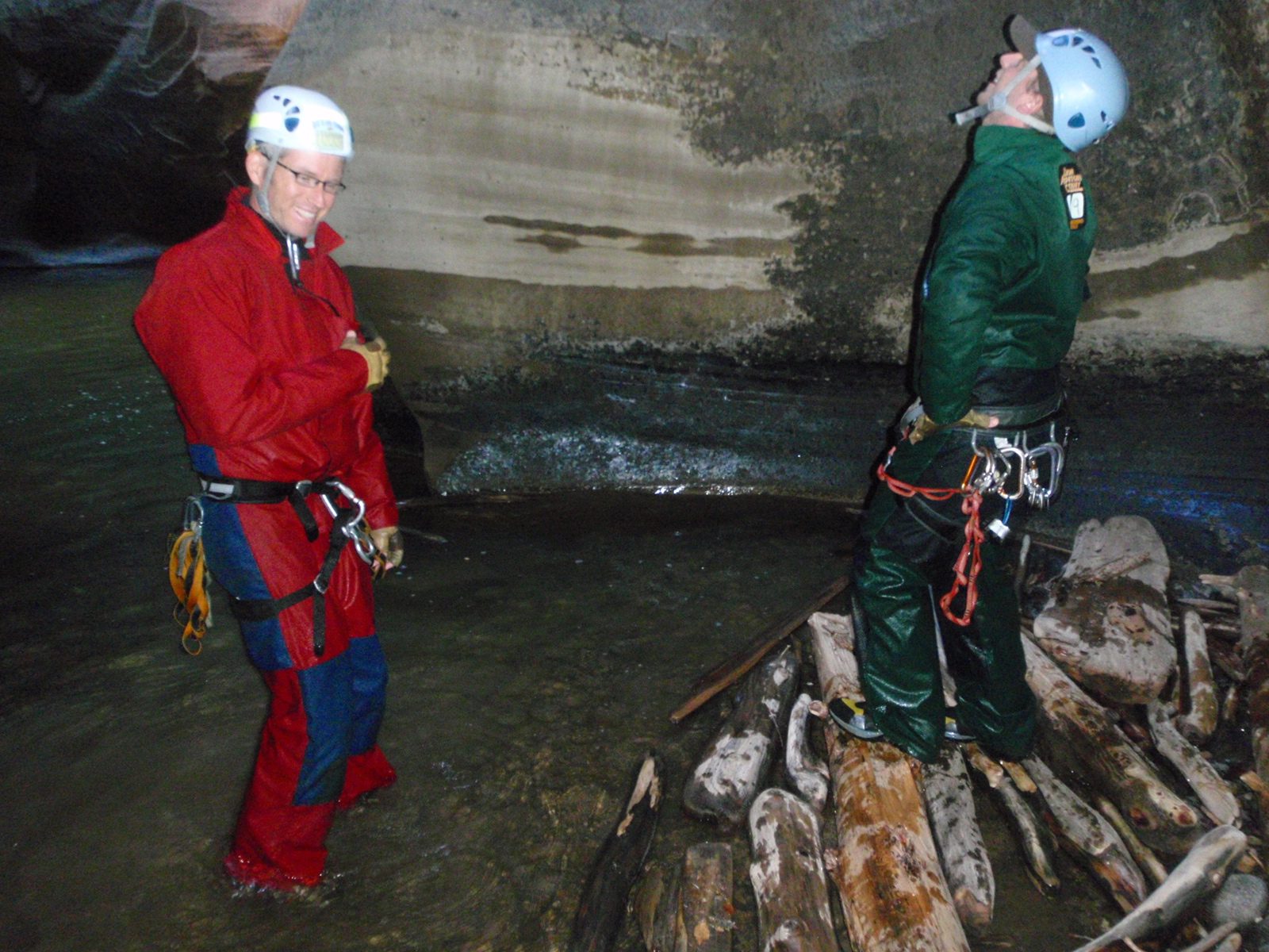 Andy and Mike share a laugh after completing the main technical section of Kolob.
