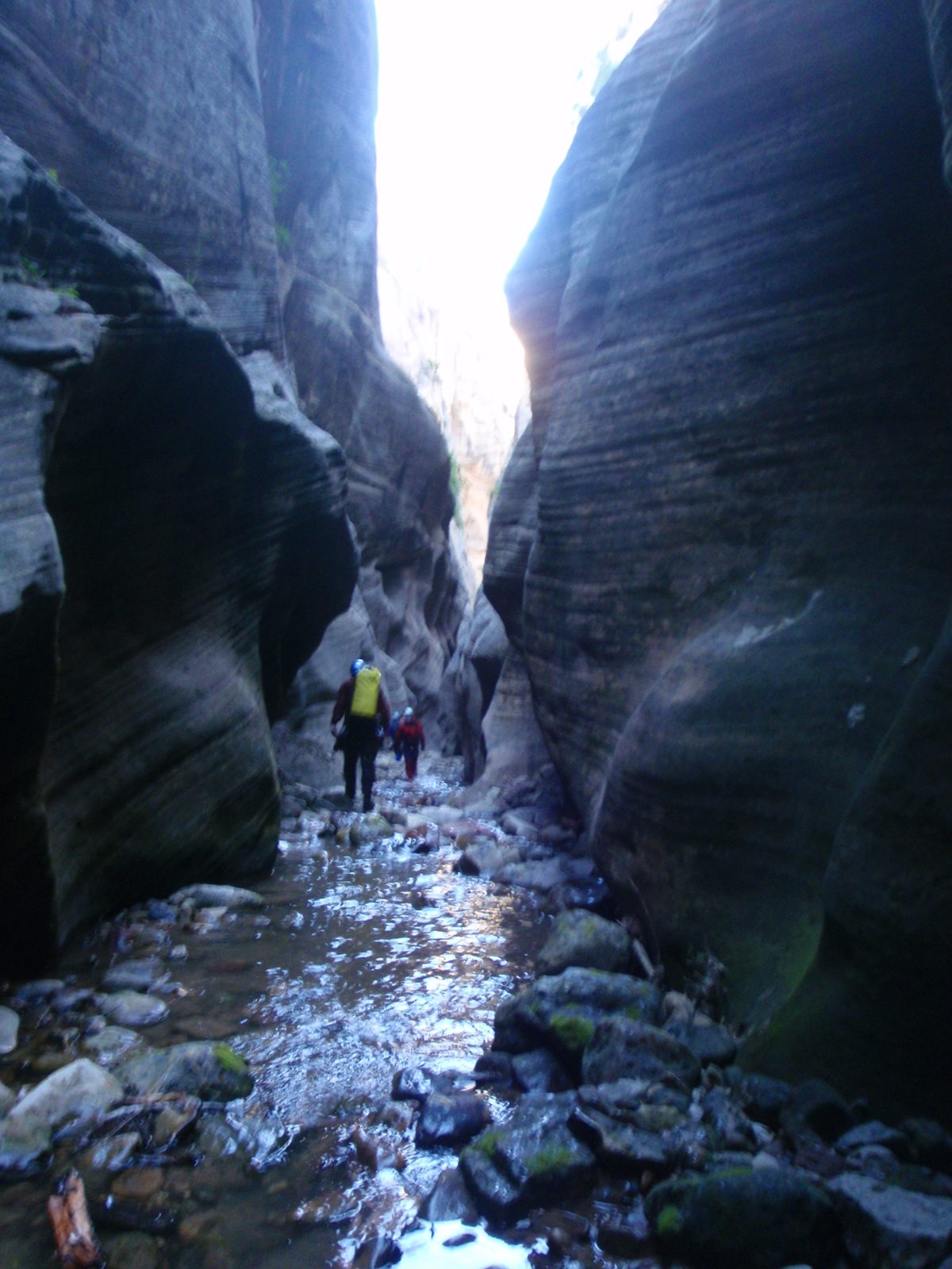 Joel, Andy and Mike walk ahead of me through a section of narrows.