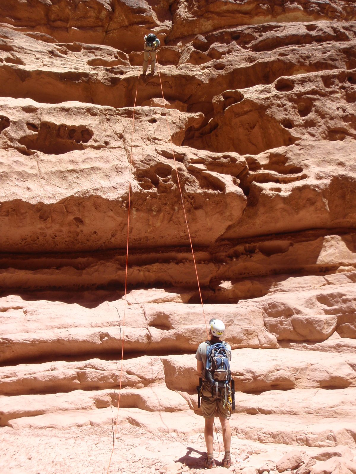 Our second rappel.  I guess I forgot to get any pictures of this first, which is too bad, since...