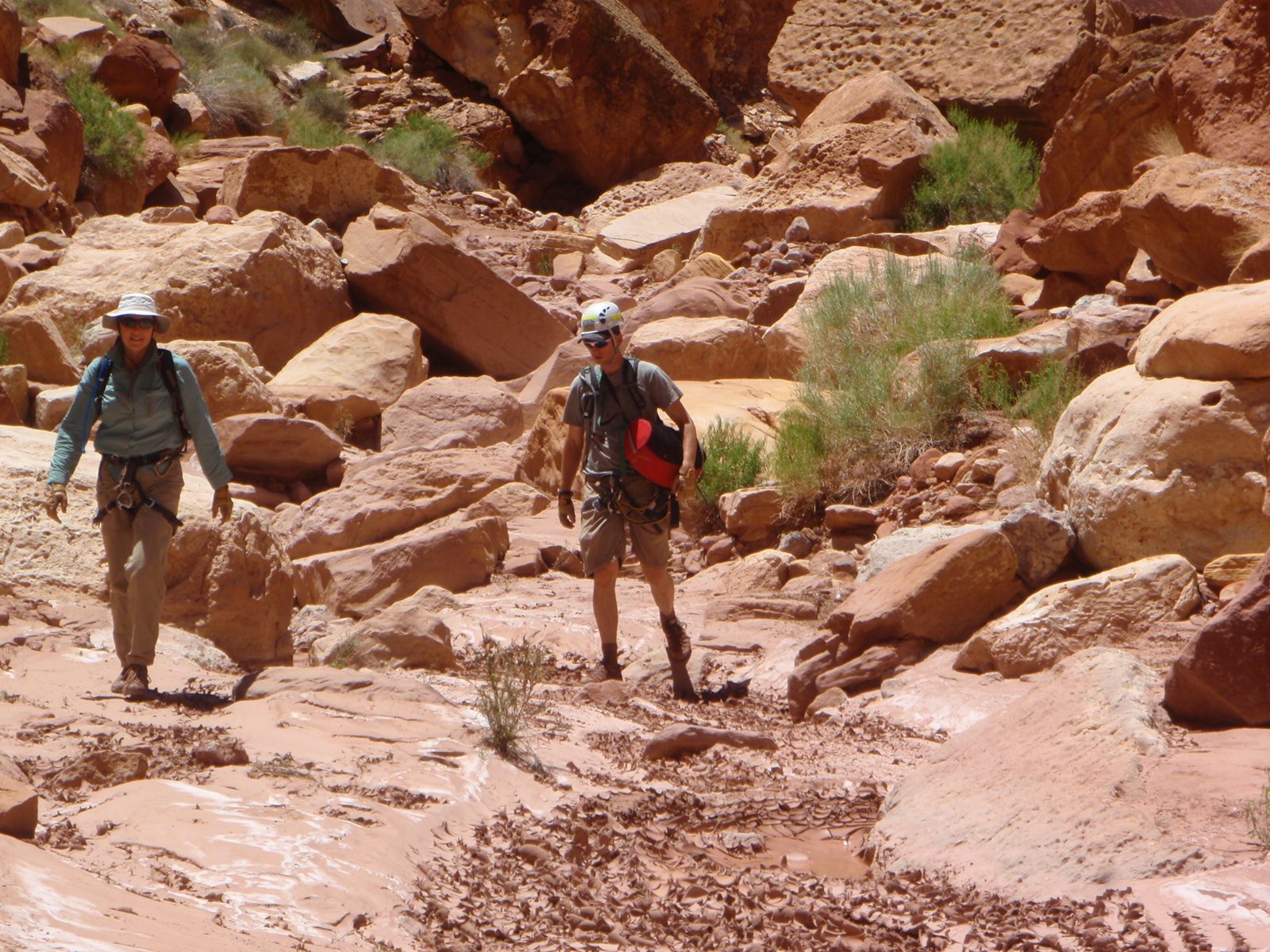 Meredith and Andy hike in lower Badger Canyon.  We were really getting excited about reaching...
