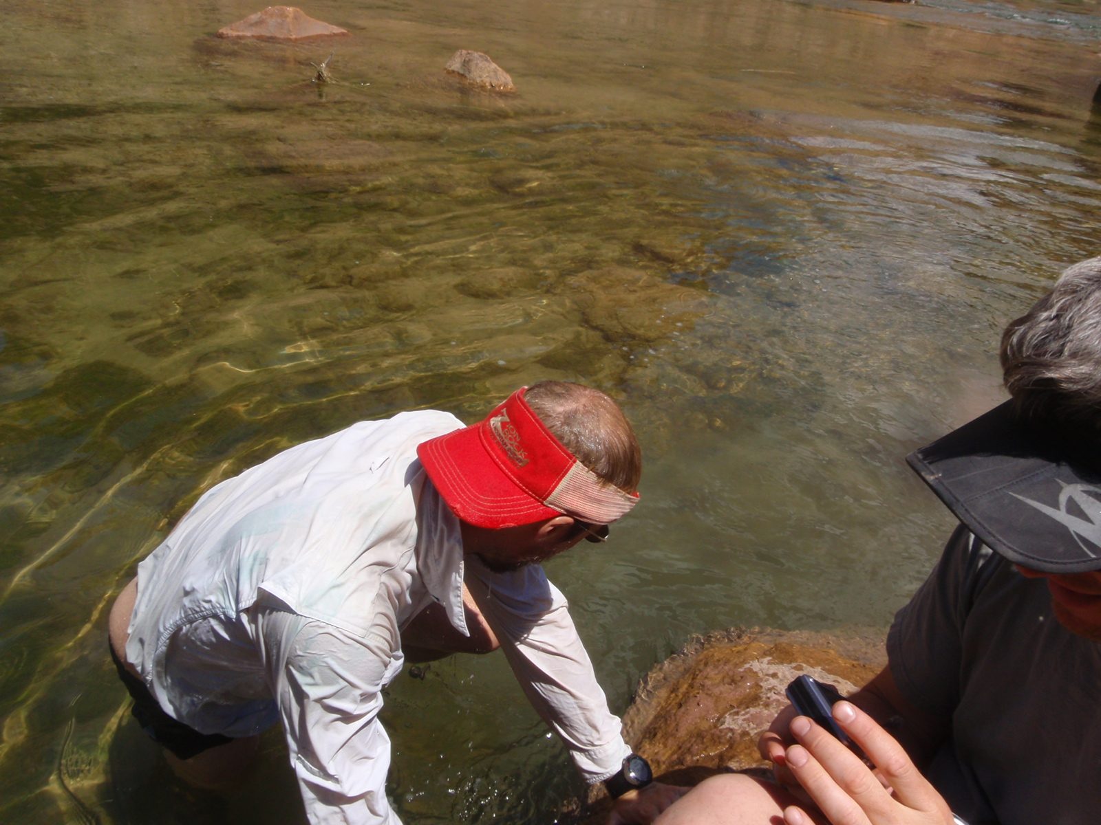 Water this cold literally takes your breath away.  John, getting back out of the frigid Colorado...