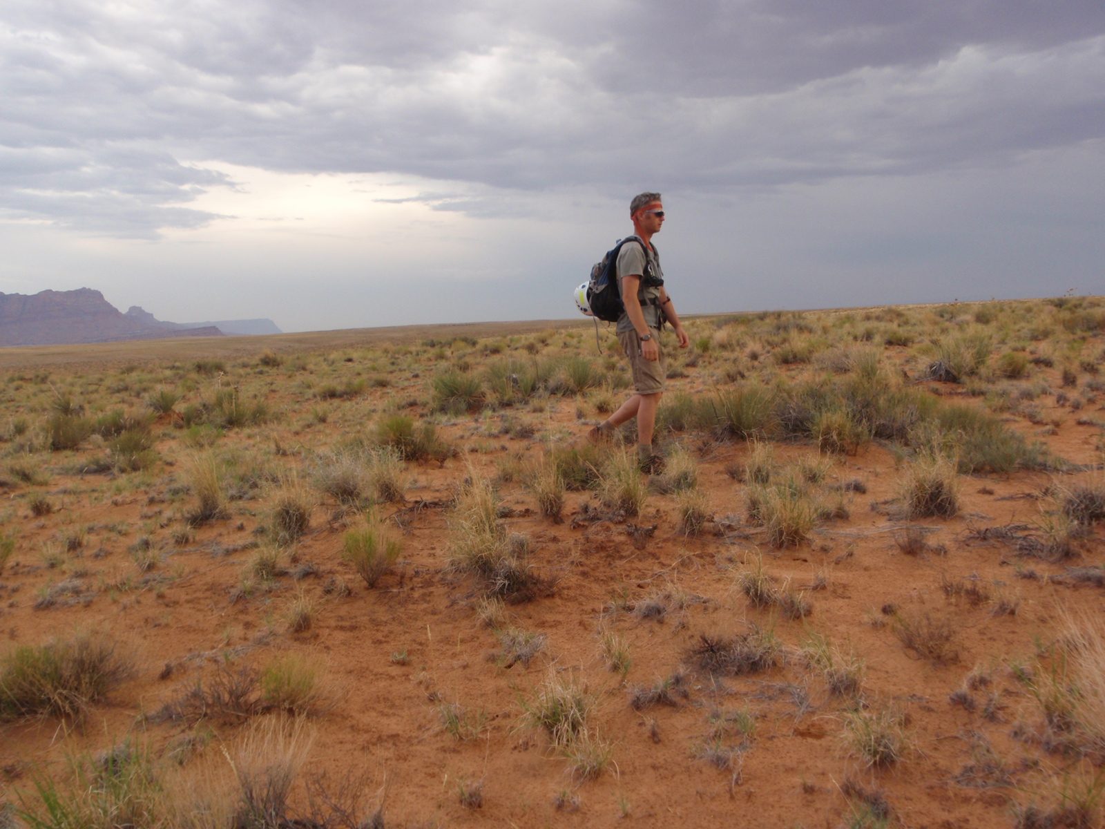 Andy, hiking across the plateau.  The land seemed to go on endlessly and it was very easy to...