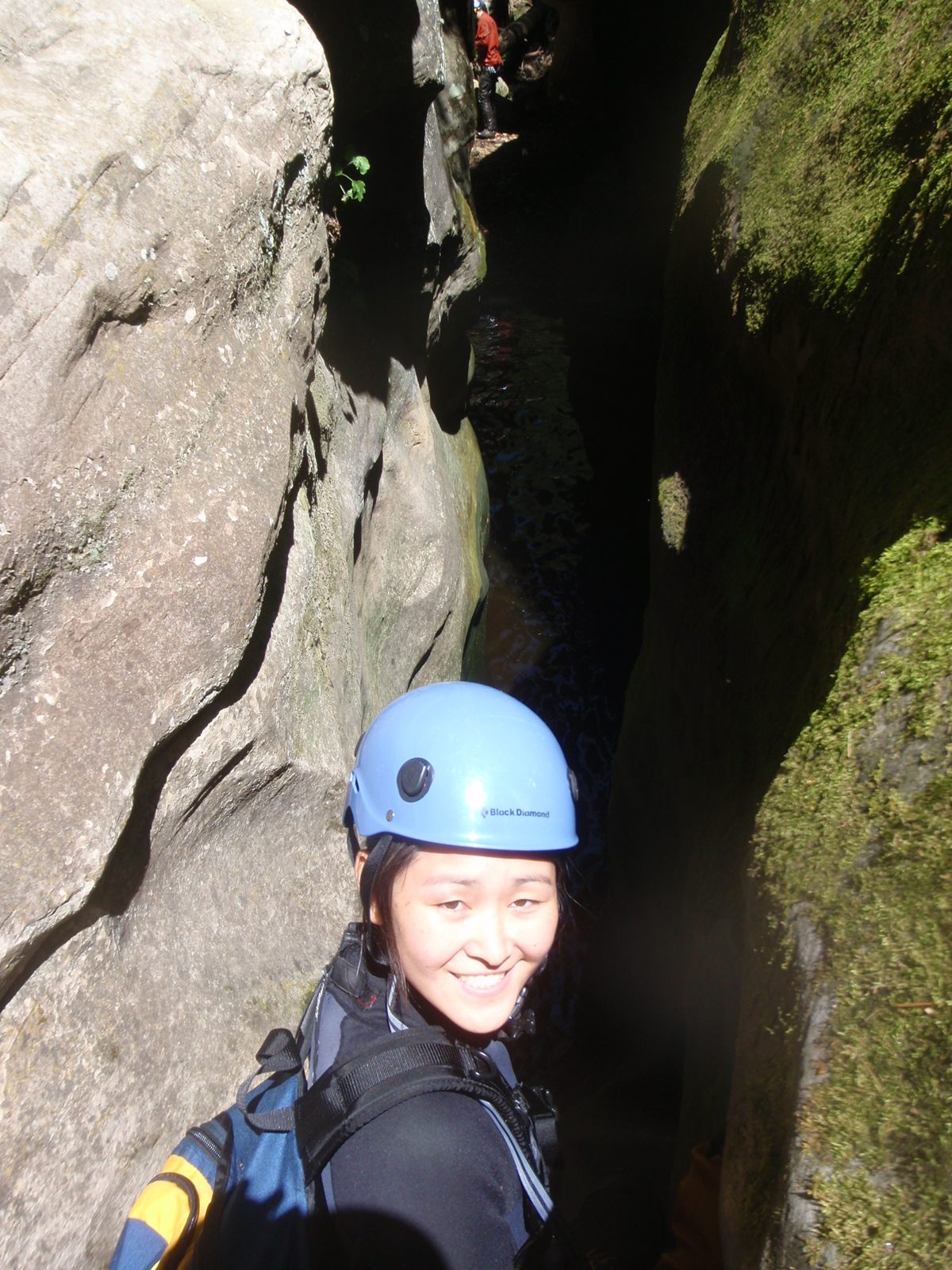 Monica, getting ready for a swim at the bottom of the slot Meredith just crawled into.