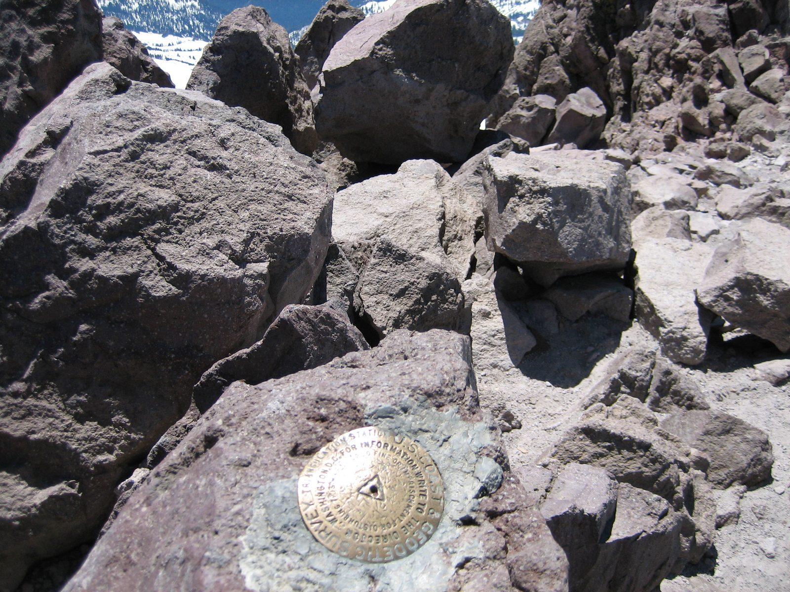 The benchmark at the top.  Do not tamper with it.  Elev: 10,467ft.