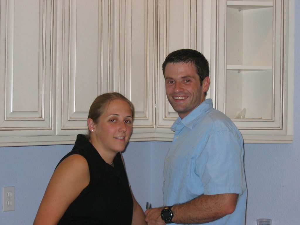 Our capable chefs just before dinner is to be served in the almost-finished
kitchen