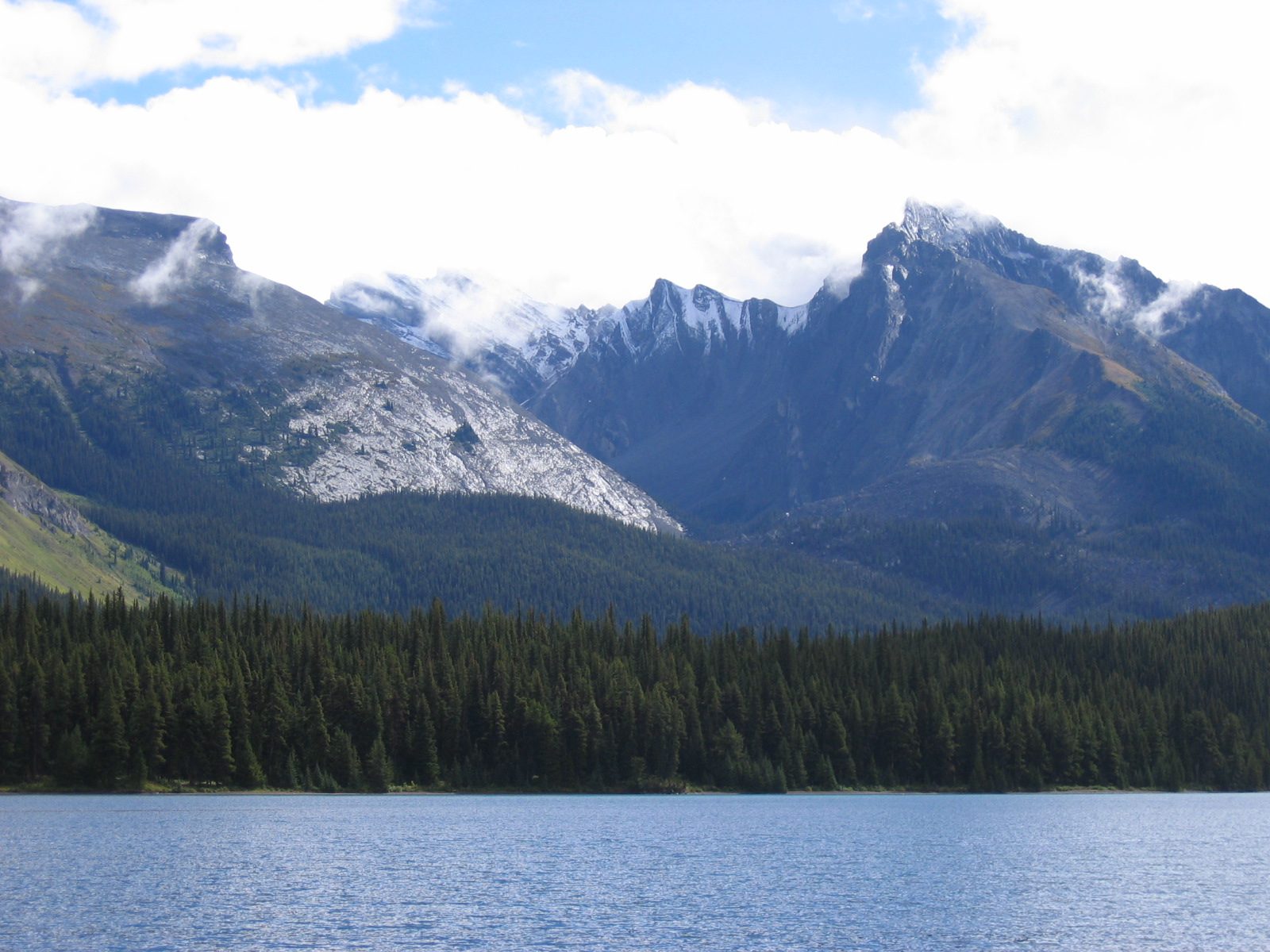 On the road between Jasper and Banff.  Impossible to do justice to the mountains and the weather...