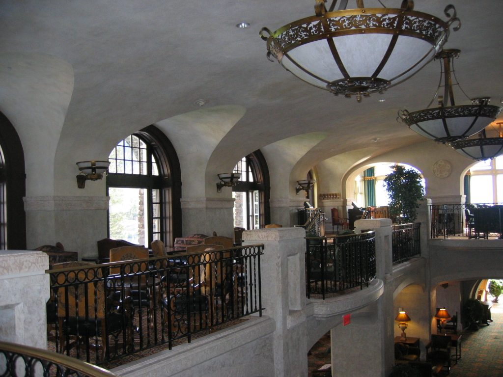 An interior view of the Fairmont second mezzanine where we had drinks on our second evening there.