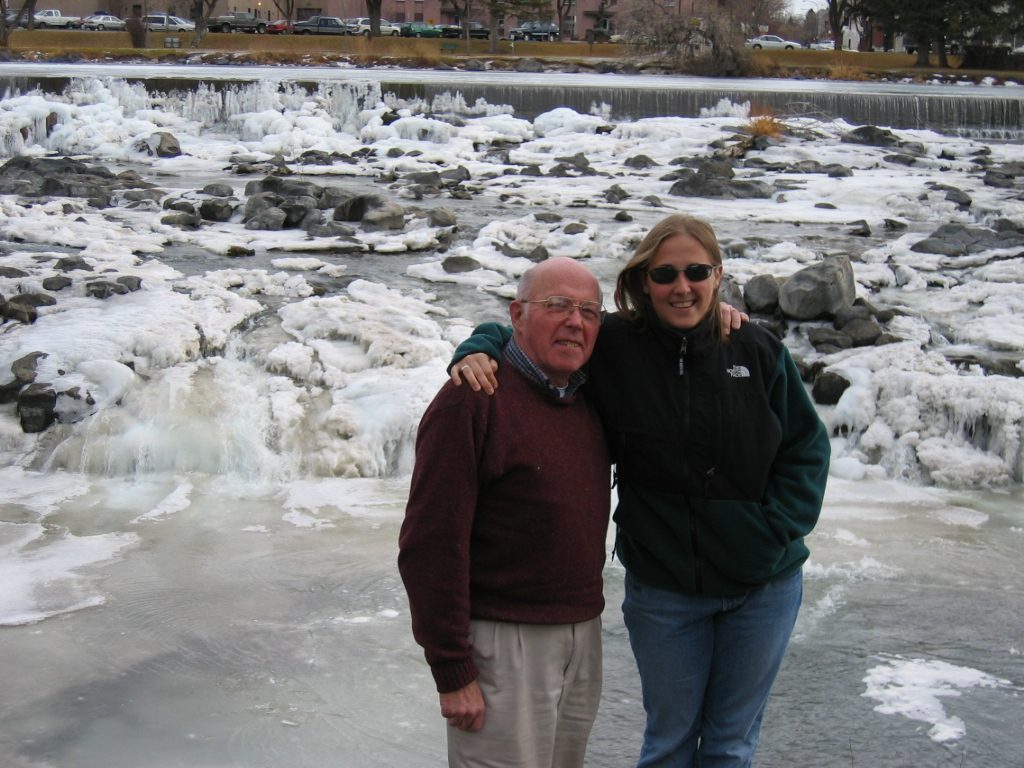 Dad and Catherine in front of the falls.