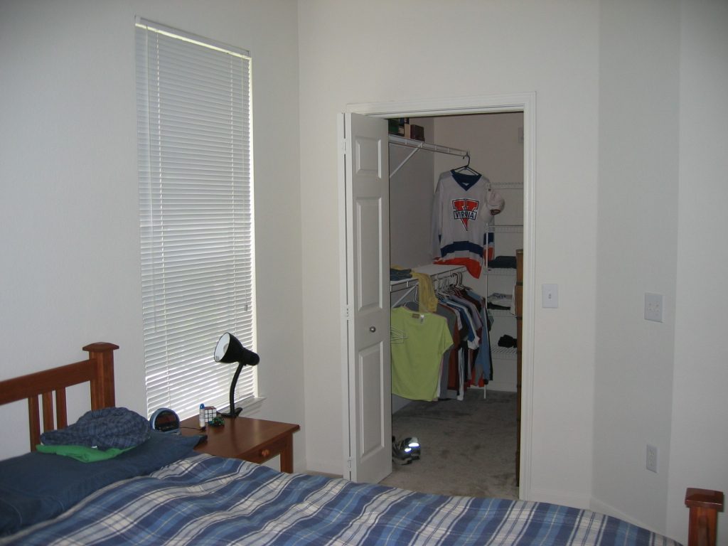 View into the WALK-IN (!!) closet - tons of space