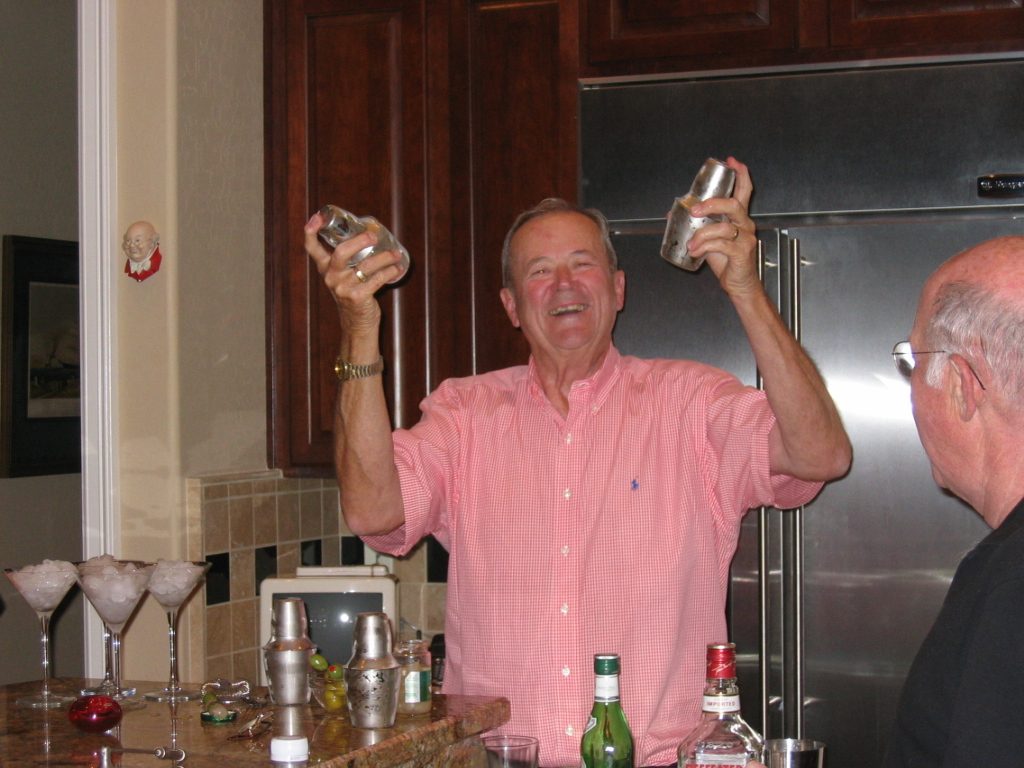 Bruce shaing up those martinis.