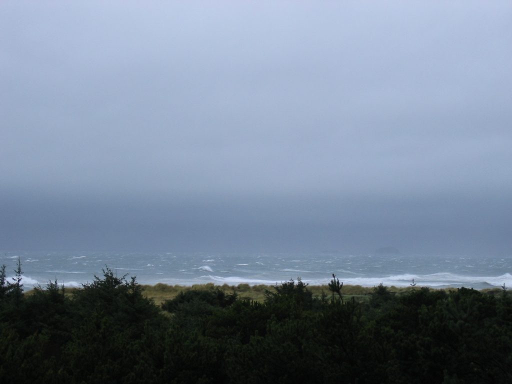 The weather turns stormy ... this is about 8 in the morning from our motel in Gold Beach