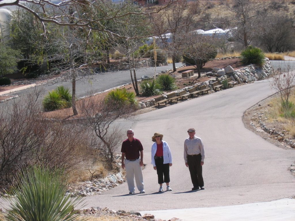 The intrepid explorers walking back up the hill
