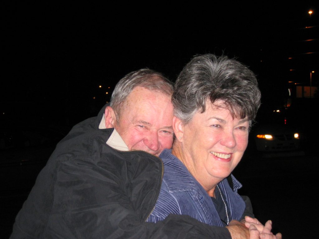 Bruce and Barbara in the cold night ... it was chilly