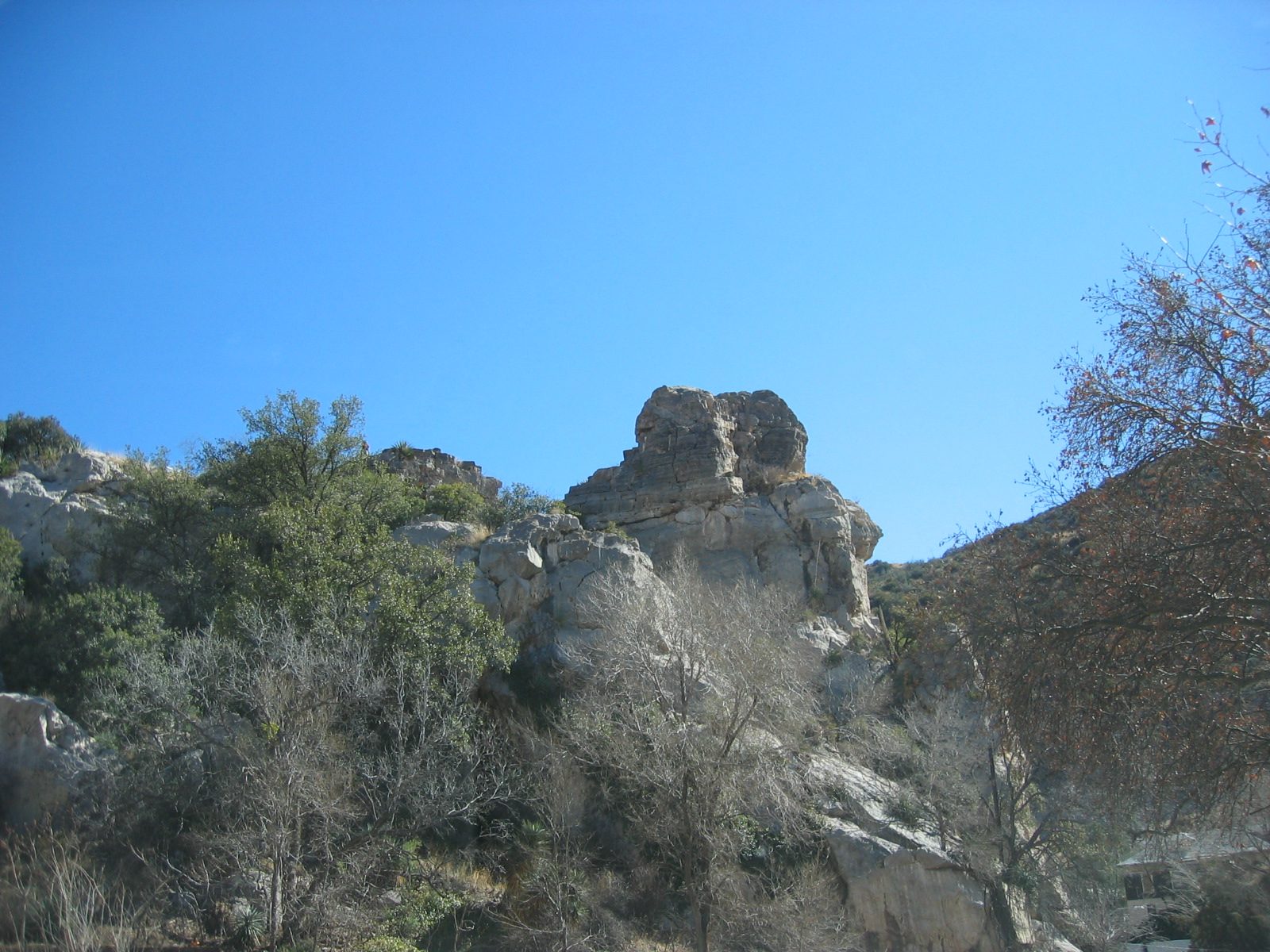 ...which is nestled under some pretty impressive crags