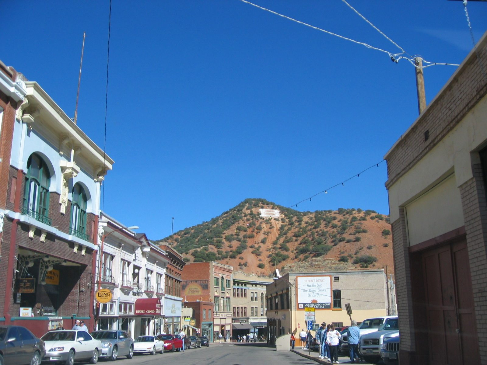 Parts of the old town with a big "B" on the mountain side