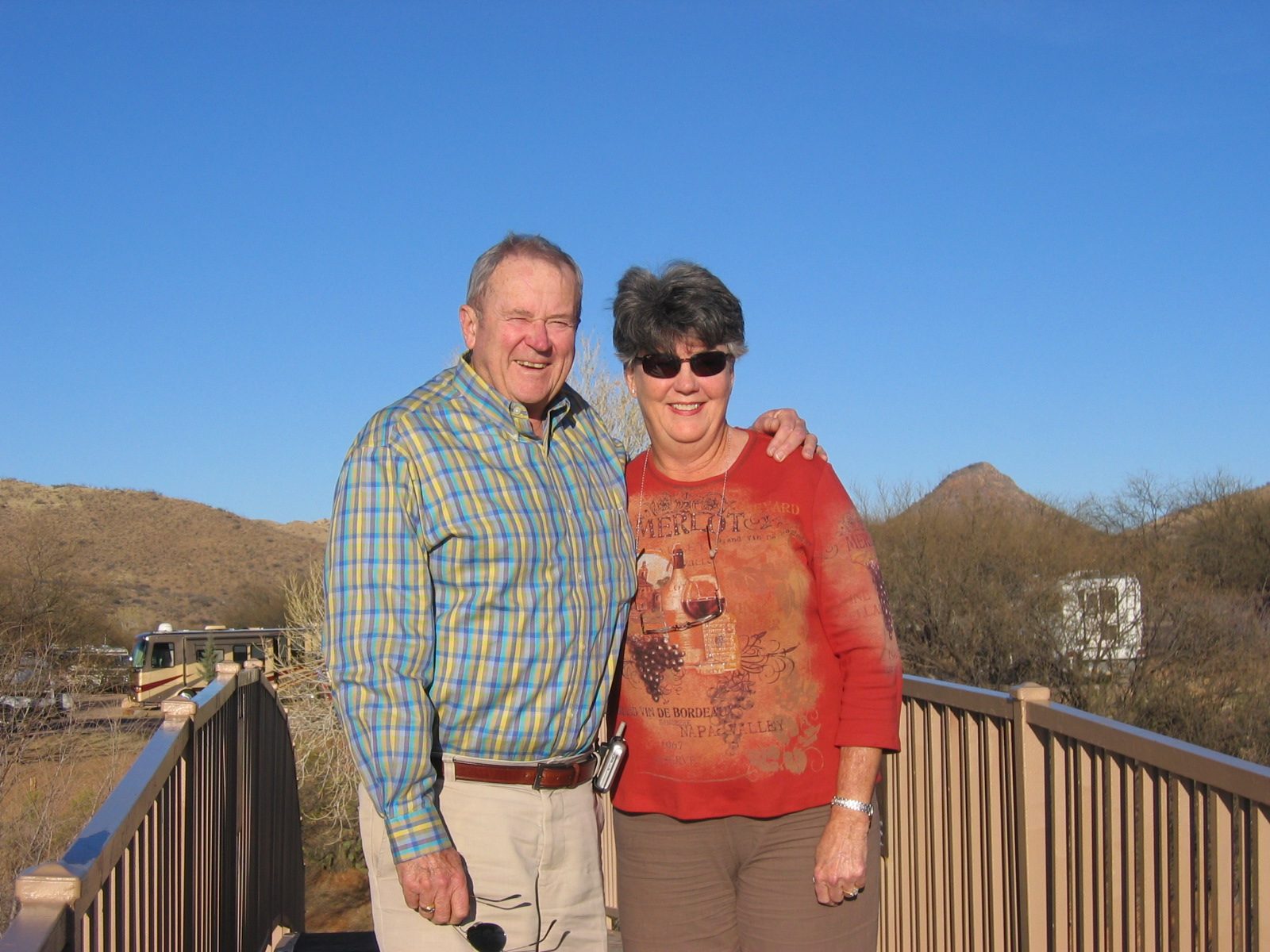 Bruce and Barbara on top of the bridge