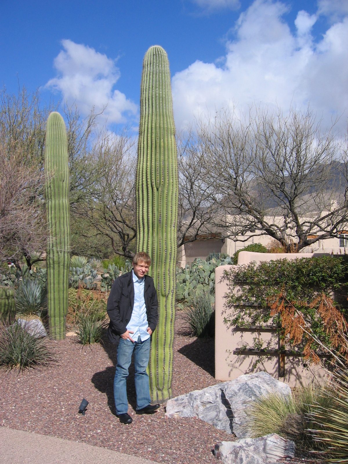 John and a saguaro