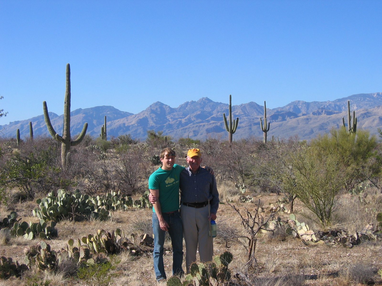 John and Dad amongst the saguaro