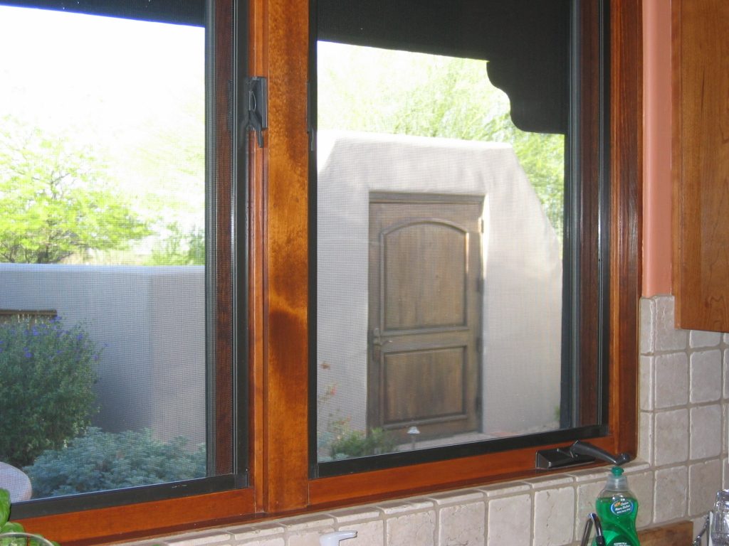 Courtyard door from kitchen sink.