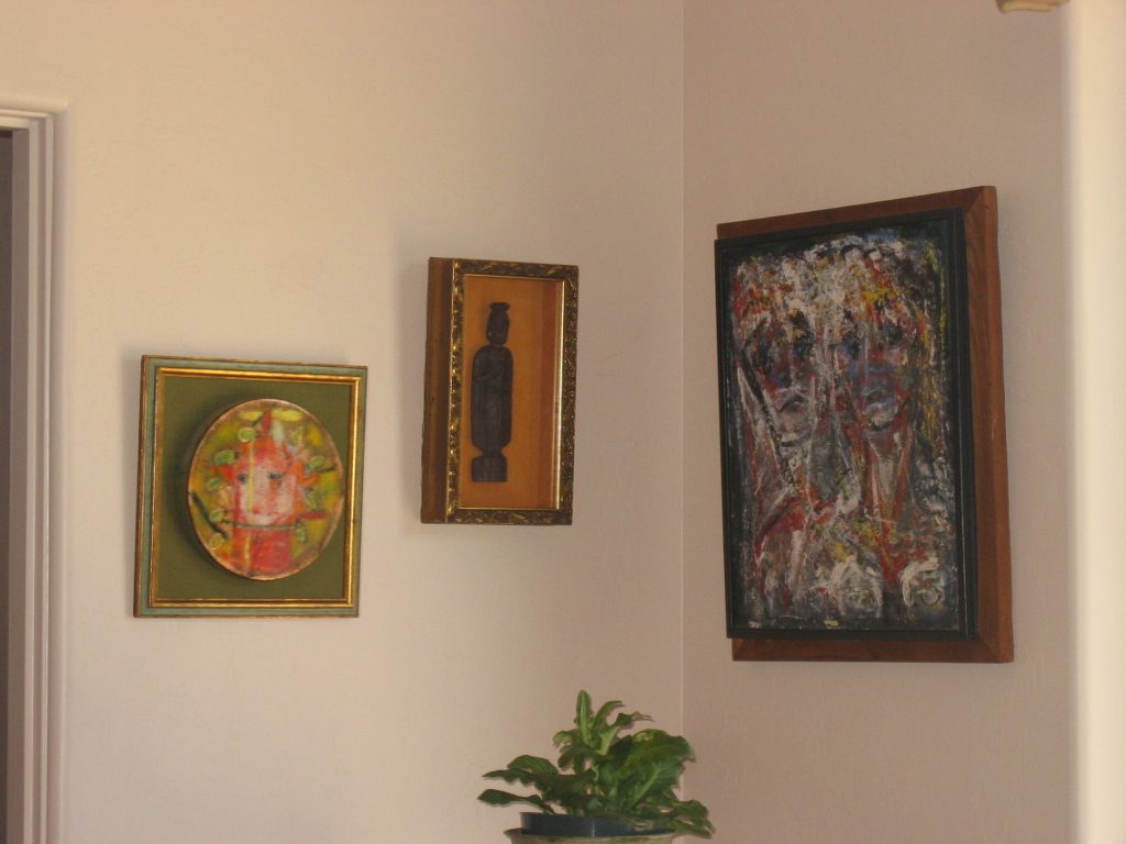 NW corner of family room.  We like the "faces" motif that has been established here.