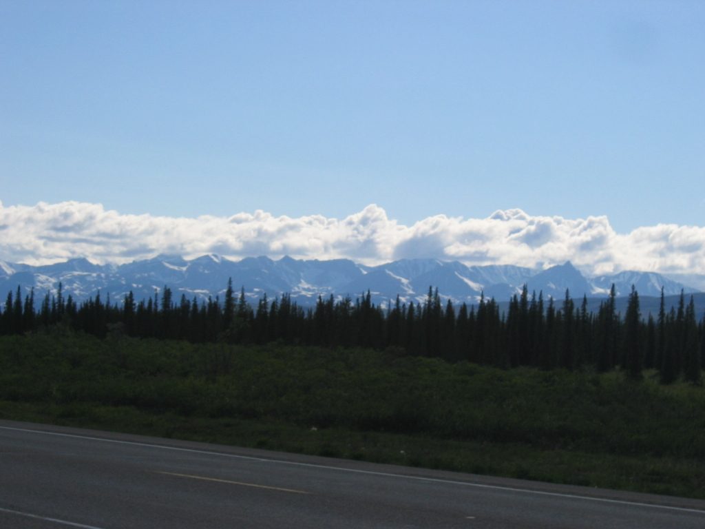 Again, from a spot at which McKinley would be visible, if it were not for the clouds.
