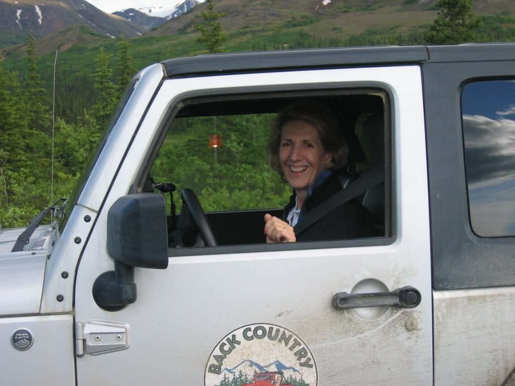 Judy commandeered the wheel.