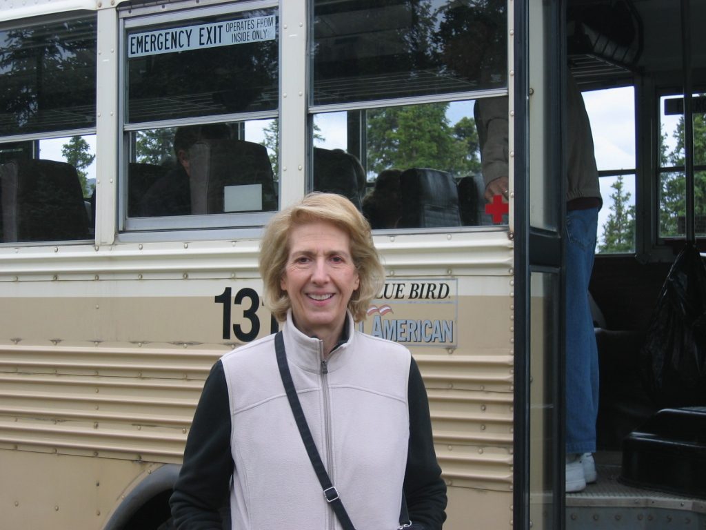Our tour bus of Denali.  Judy said she had never ridden a school bus and this was her chance.