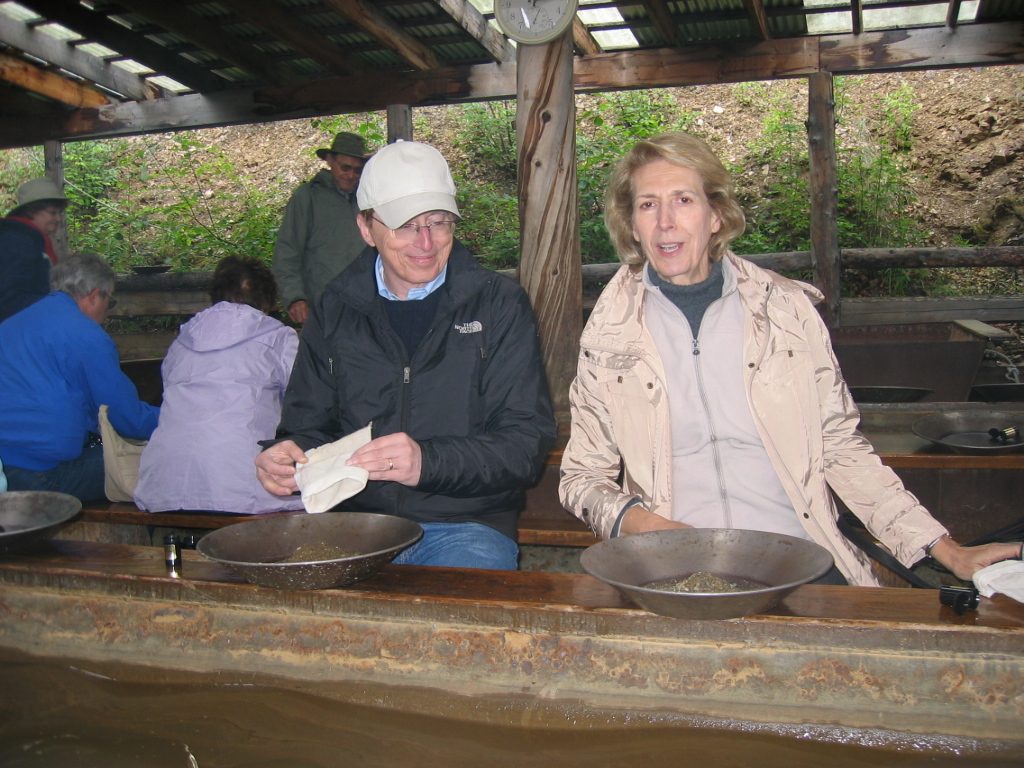 So, of course we all get our little bags of ore and sit under a nice tent which has WARM water...