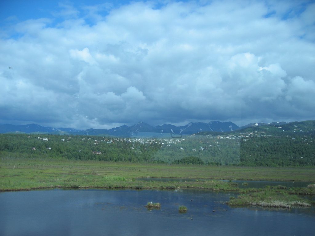 Hello Chugach Mountains, outside of Anchorage as we start along the Seward Highway.