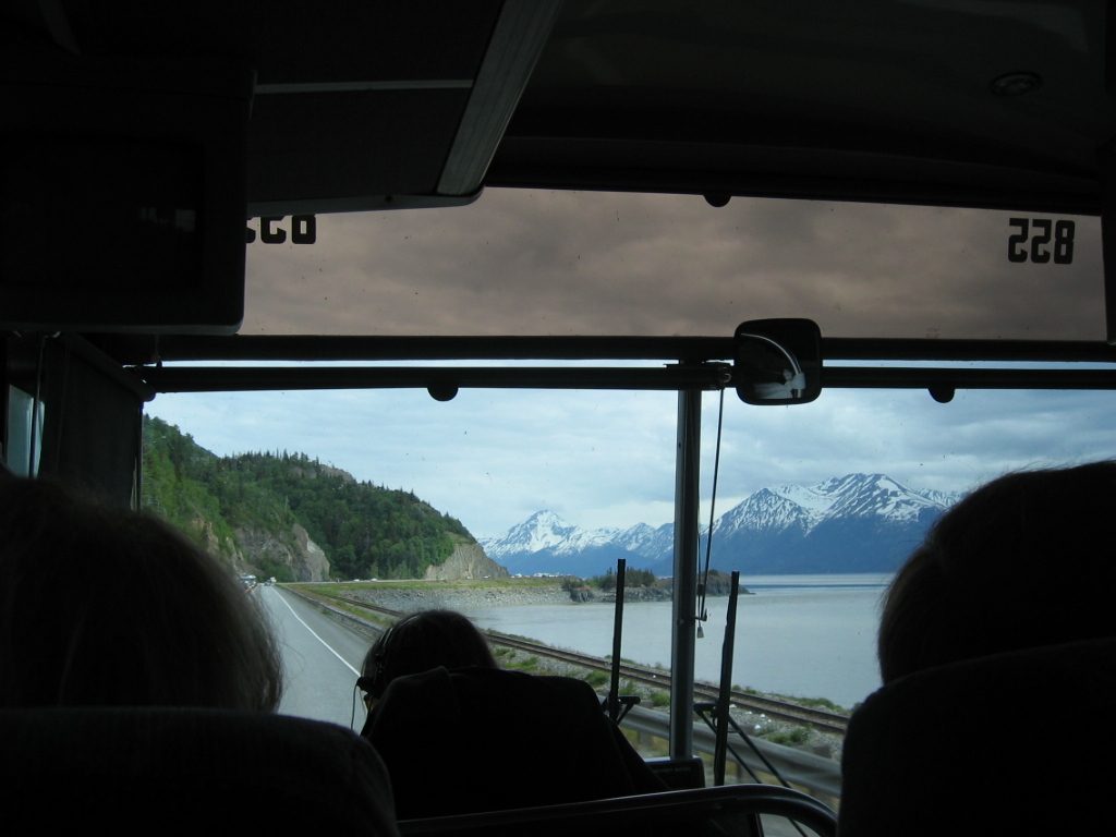 Traveling by motorcoach.  Supposedly one of the most scenic highways in America.  The Turnagain...