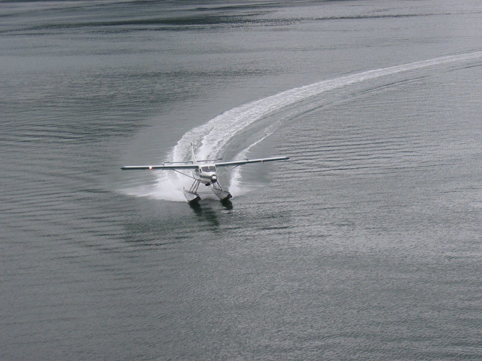 From verandah in the Juneau harbor ... watching a plane land