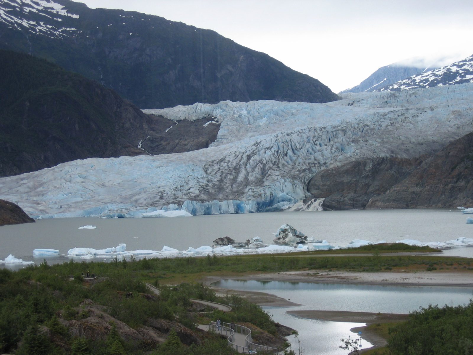 And here is the glacier, moving forward 2' a day on it's way from the Juneau Ice Field which is...