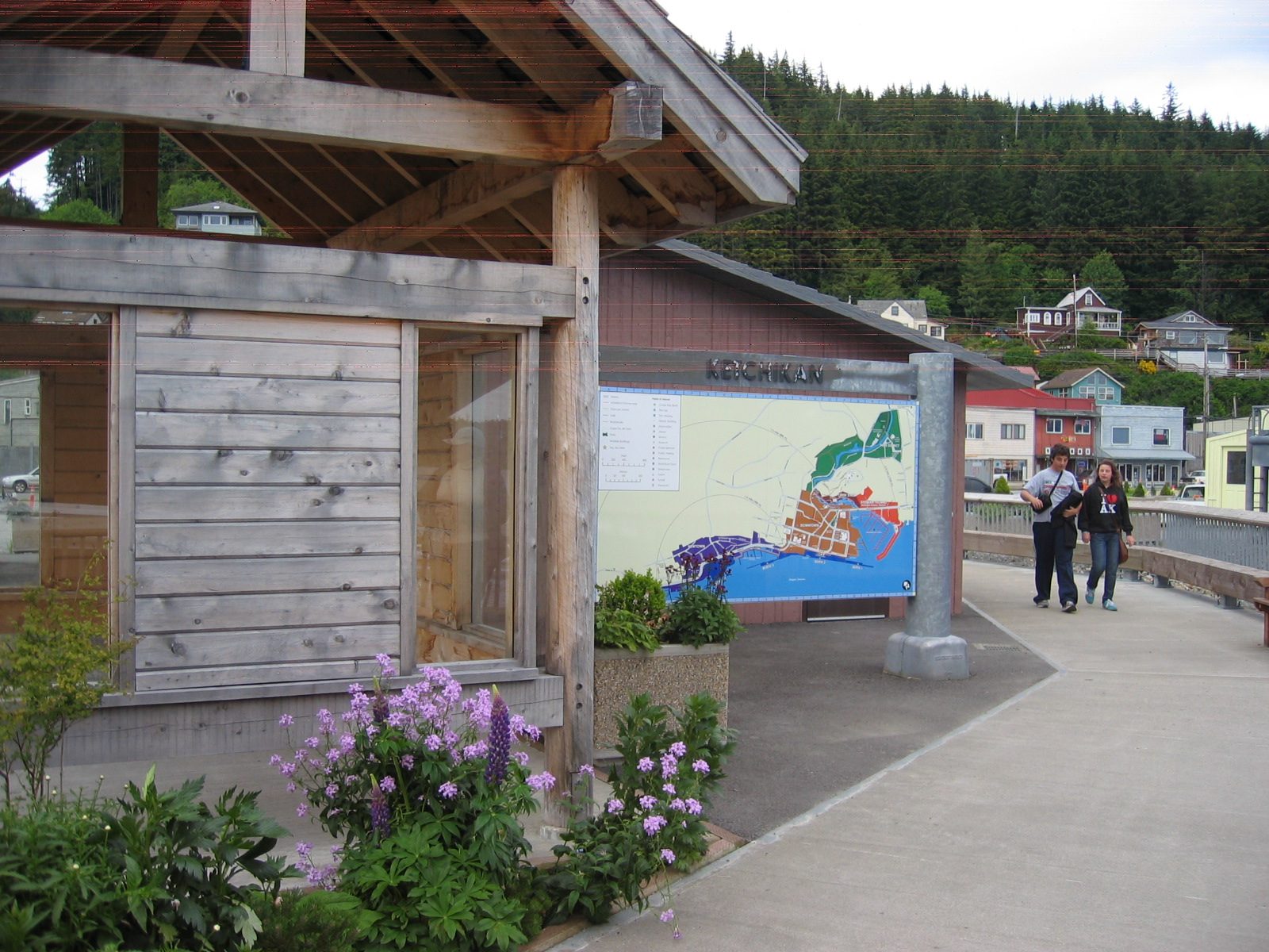 Walking back to our pier.  That's a map of Ketchikan.  Also sea / air locked.  No roads in / out.
