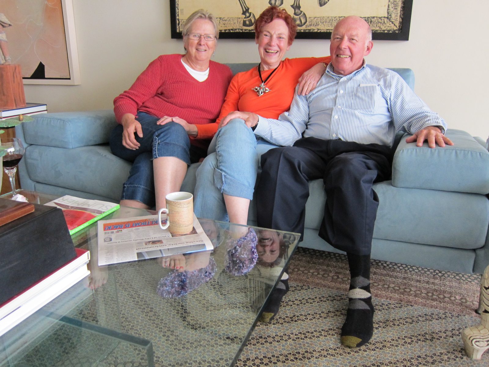But still looking happy with dad in his argyles.
