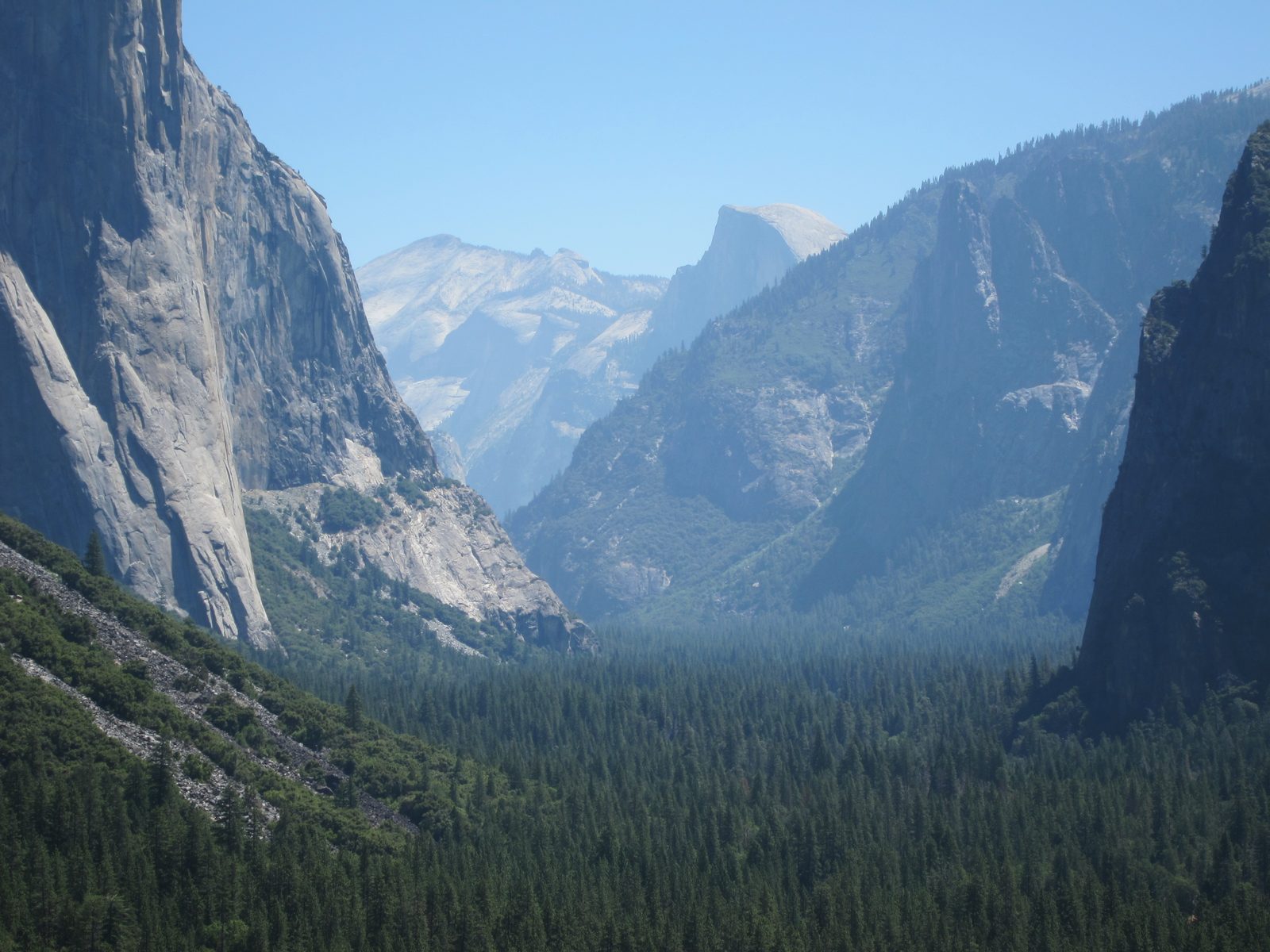 Zooming in on Half Dome from the same spot.